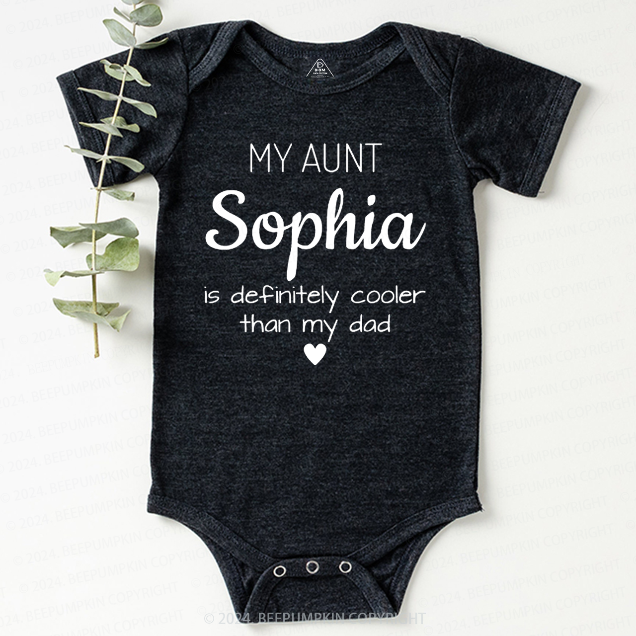 Personalized My Aunt Is Definitely Cooler Than My Dad Baby Bodysuit