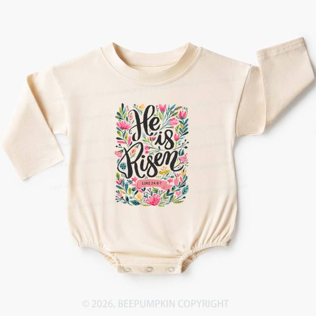 He is Risen Blooming Grace Easter Baby Bubble Romper
