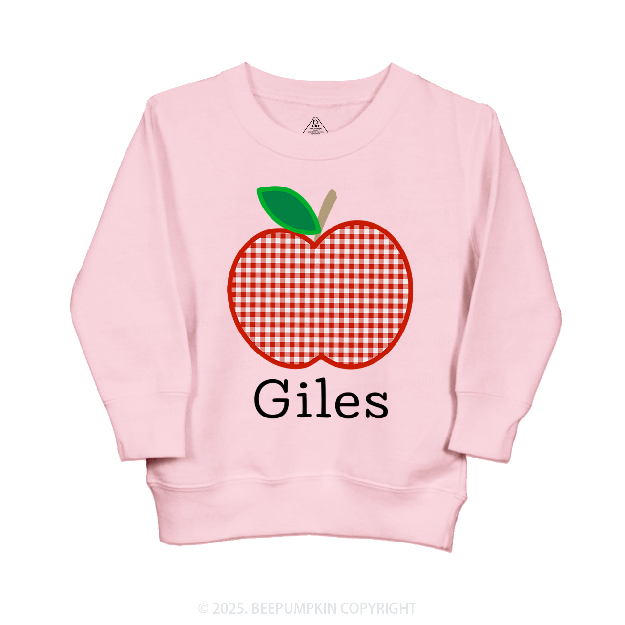Personalized Red Apple Kid's Sweatshirt