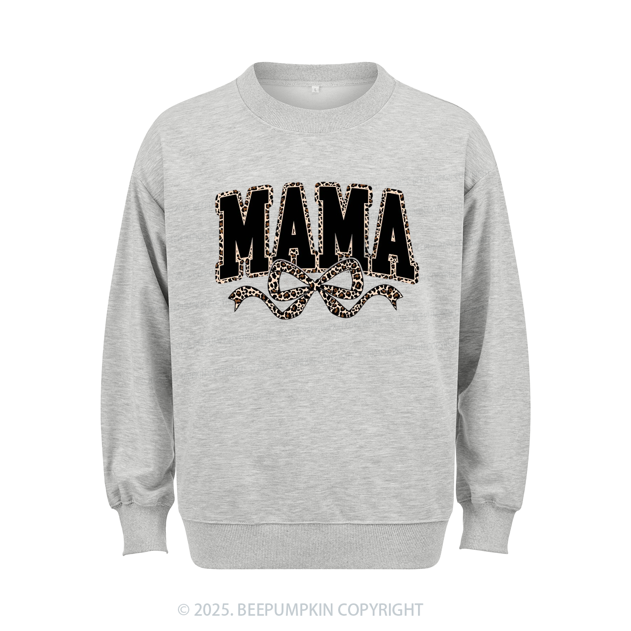 Mama Leopard Coquette Bow Sweatshirt Beepumpkin