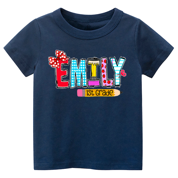 Personalized Name First Day Of School Toddler&Kid's Tees Beepumpkin 