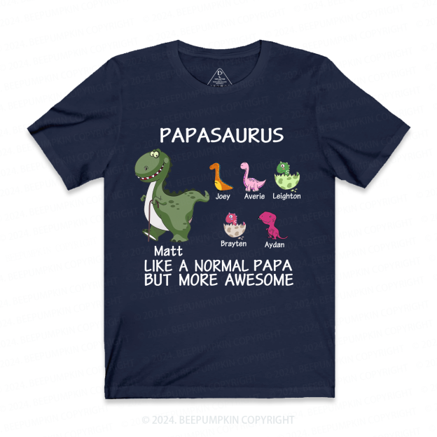 Papasaurus Grandpa Shirt Personalized With Name