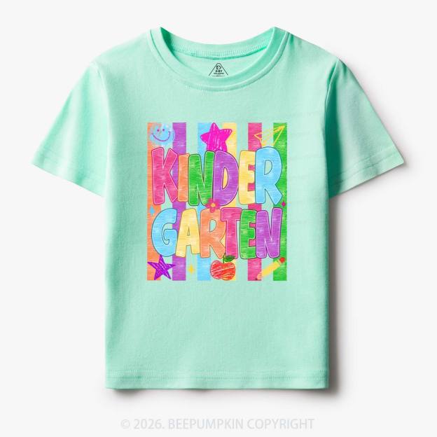 Personalized Crayon Colorful Drawn Striped Back To School Toddler&Kid's Tees