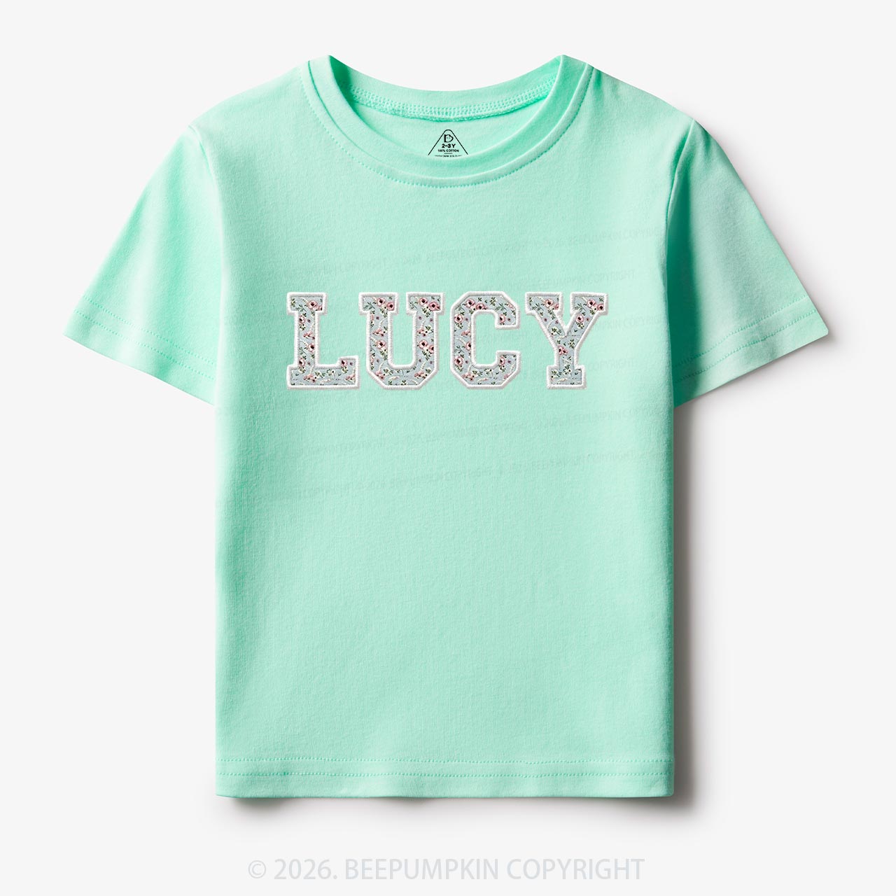 Personalized Vintage Blue Rose Applique Toddler&Kid's Tees