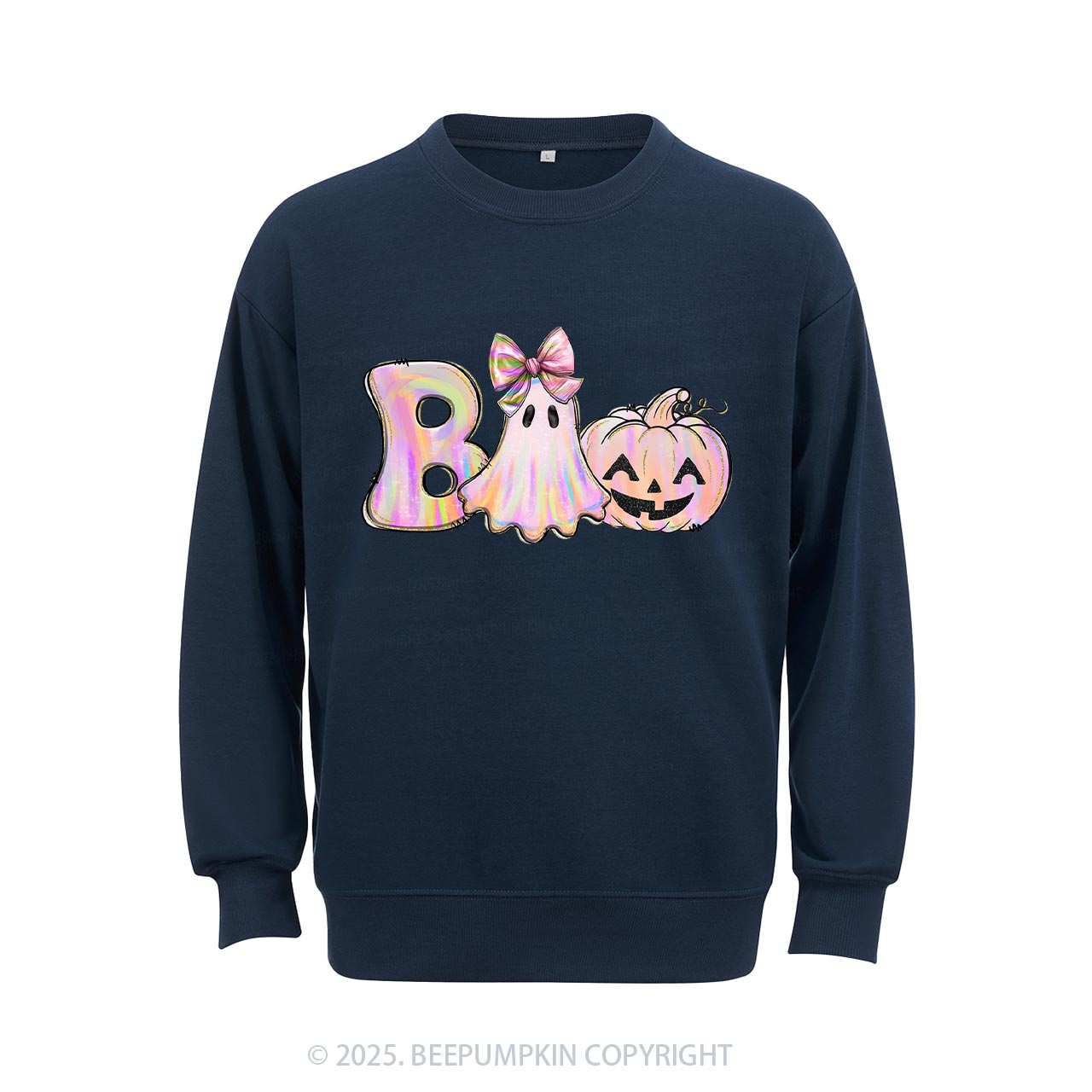 Halloween Iridescent Ghost Pumpkin Sweatshirt Beepumpkin