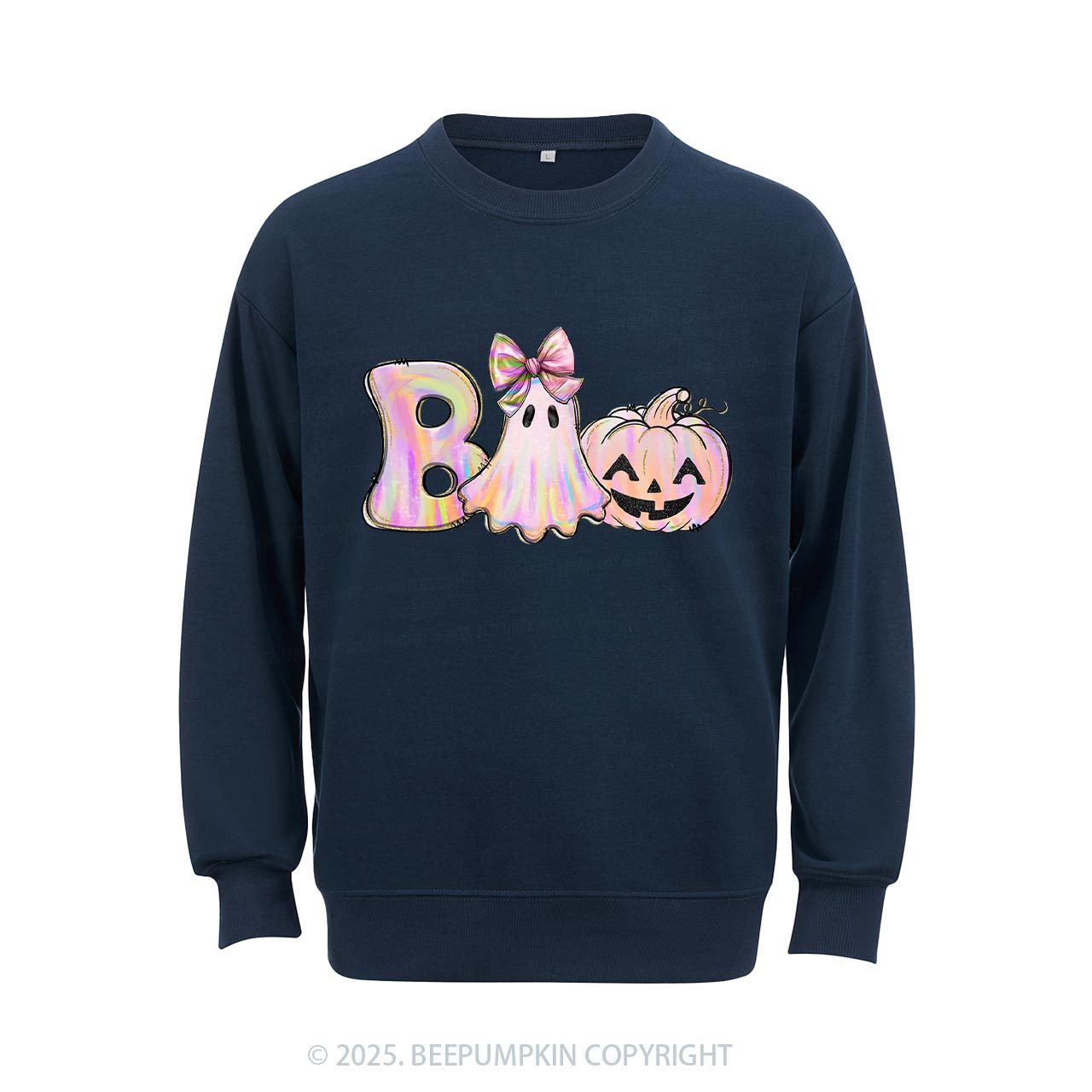 Halloween Iridescent Ghost Pumpkin Sweatshirt Beepumpkin