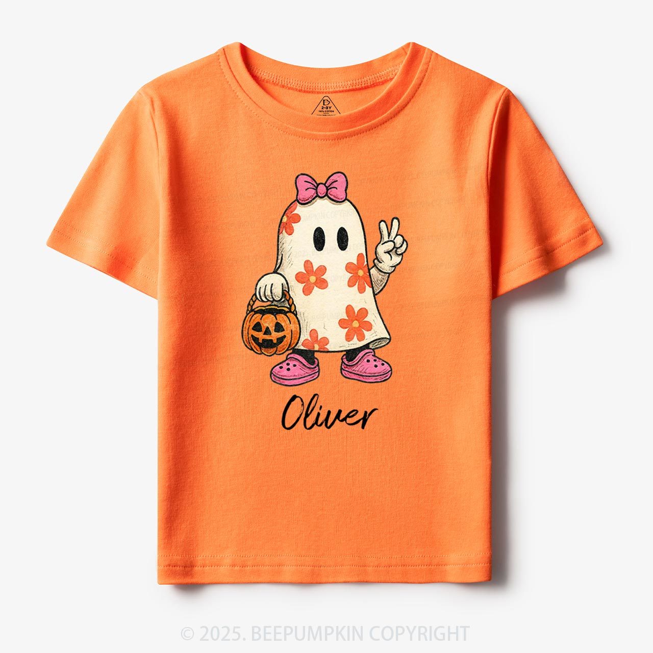 Personalized Halloween Cute Ghost and Pumpkin Toddler&Kid's Tees Beepumpkin