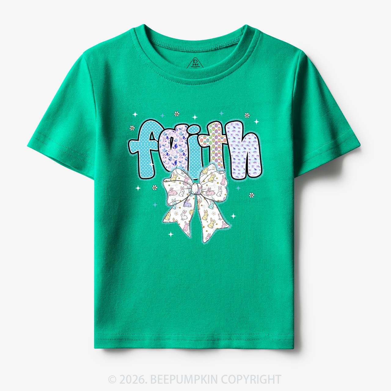 Blooming Faith Bunny Bow Toddler&Kid's Tees