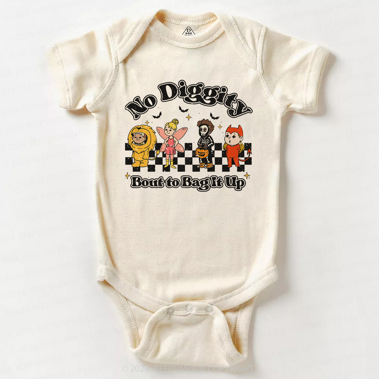 Halloween No Diggity Bout to Bag It Up Halloween Baby Bodysuits 