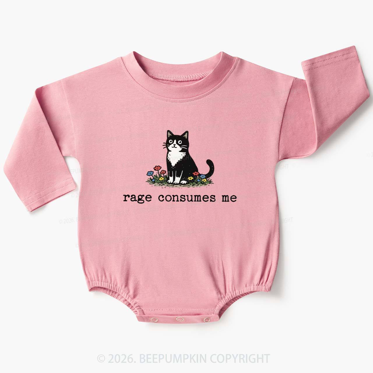 Funny Cat Rage Consumes Me Baby Bubble Romper