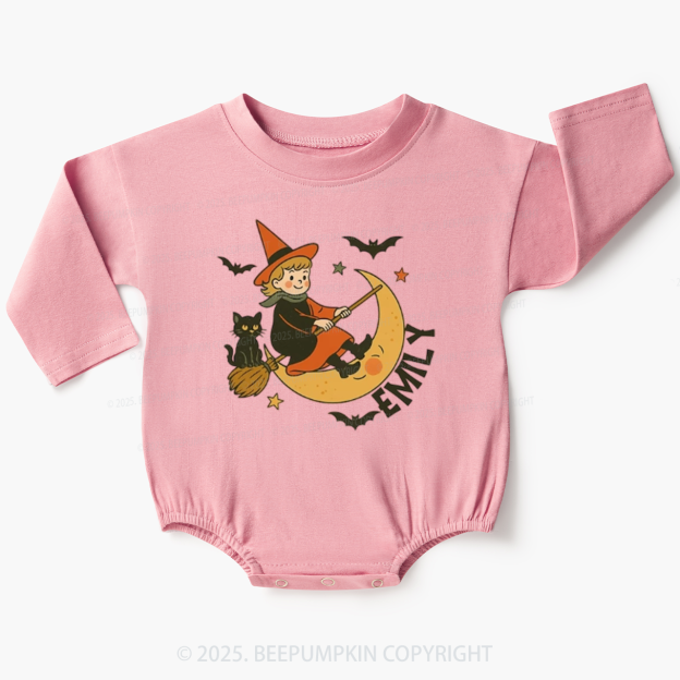 Personalized Vintage Halloween Baby Bubble Romper Beepumpkin