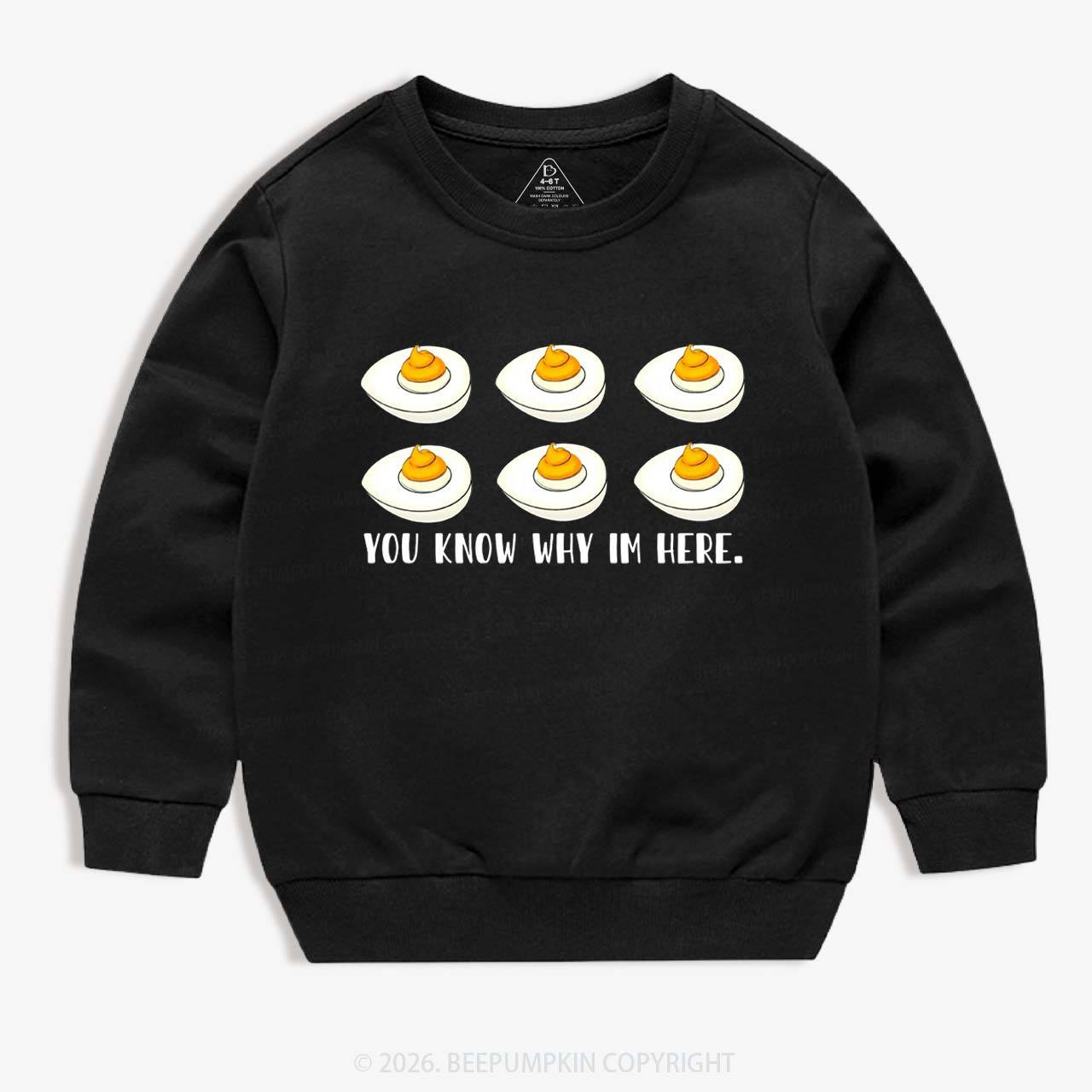 You Know Why I'm Here Funny Kid's Sweatshirt