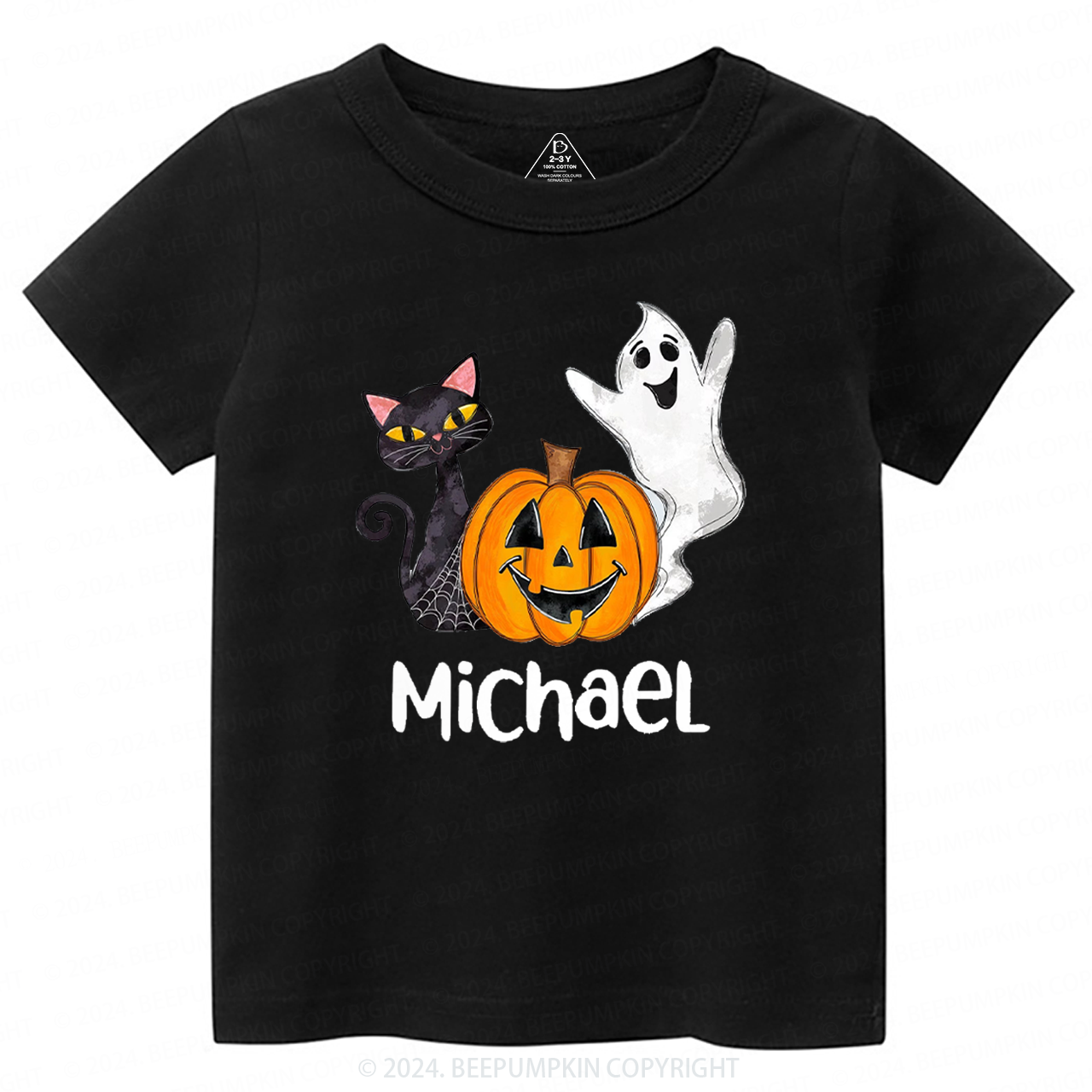 Personalized Halloween Cat Toddler&Kids Tees 