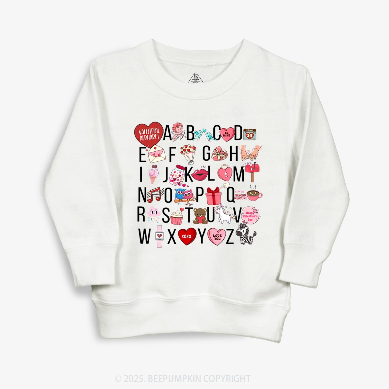 Valentine Alphabet Kid's Sweatshirt