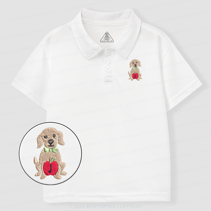 Embroidery Personalized Back To School Dog Toddler&Kid's Polo Shirt Beepumpkin