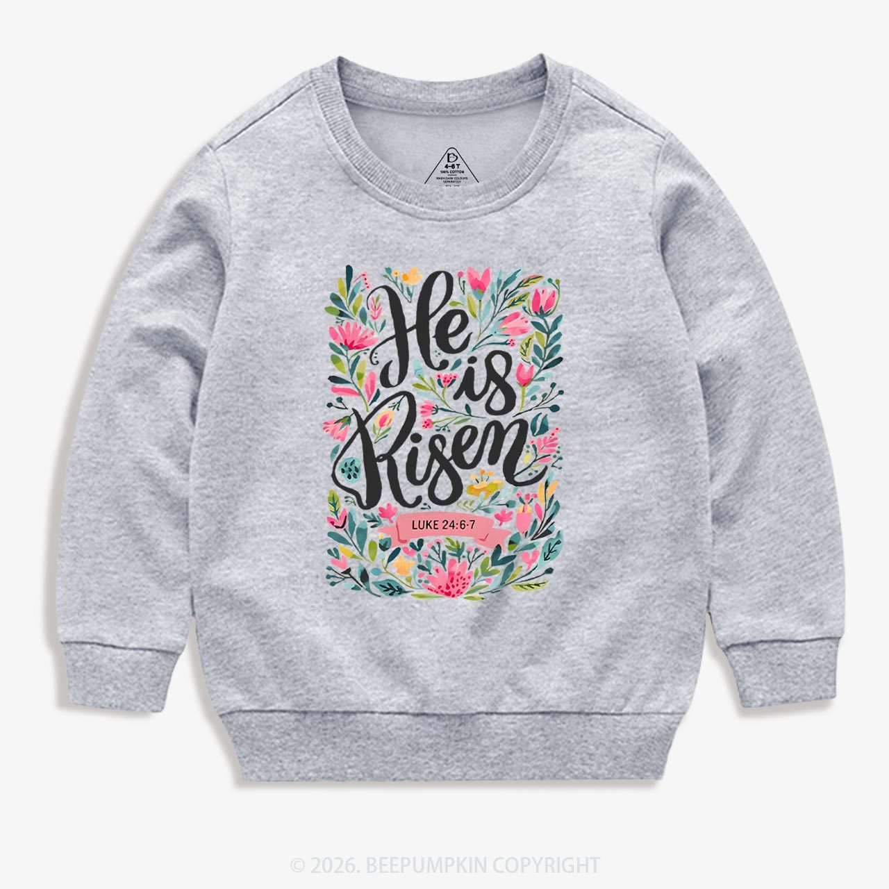 He is Risen Blooming Grace Easter Kid's Sweatshirt