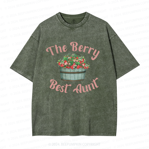 Best Aunt Strawberry Aunt Washed T-Shirts 