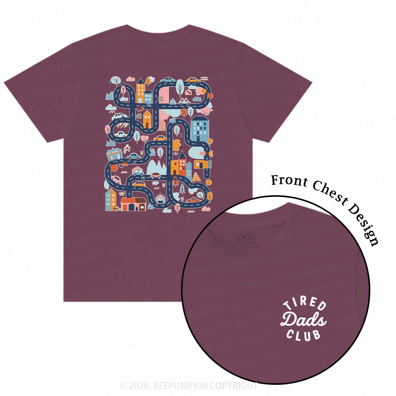 Tired Dads Club Play Cars On Dads Back T-Shirts