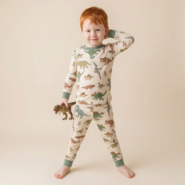Dinosaur Dreamland Two-Piece Pajama Set For Kids