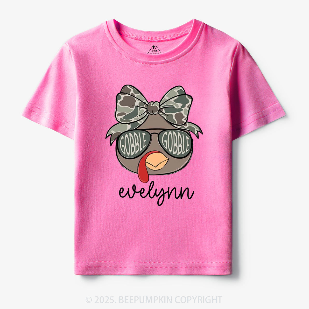 Personalized Boys/Girl Turkey Camo Thanksgiving Toddler&Kid's Tees Beepumpkin