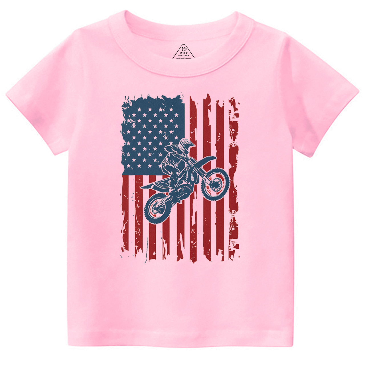 American Flag Dirt Bike Jump Toddler&Kid's Tees Beepumpkin 