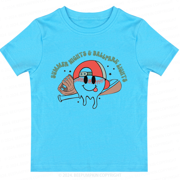 Summer Nights And Ball Park Lights Toddler&Kids Tees 