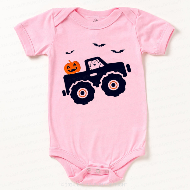 Halloween Monster Truck Baby Bodysuits 
