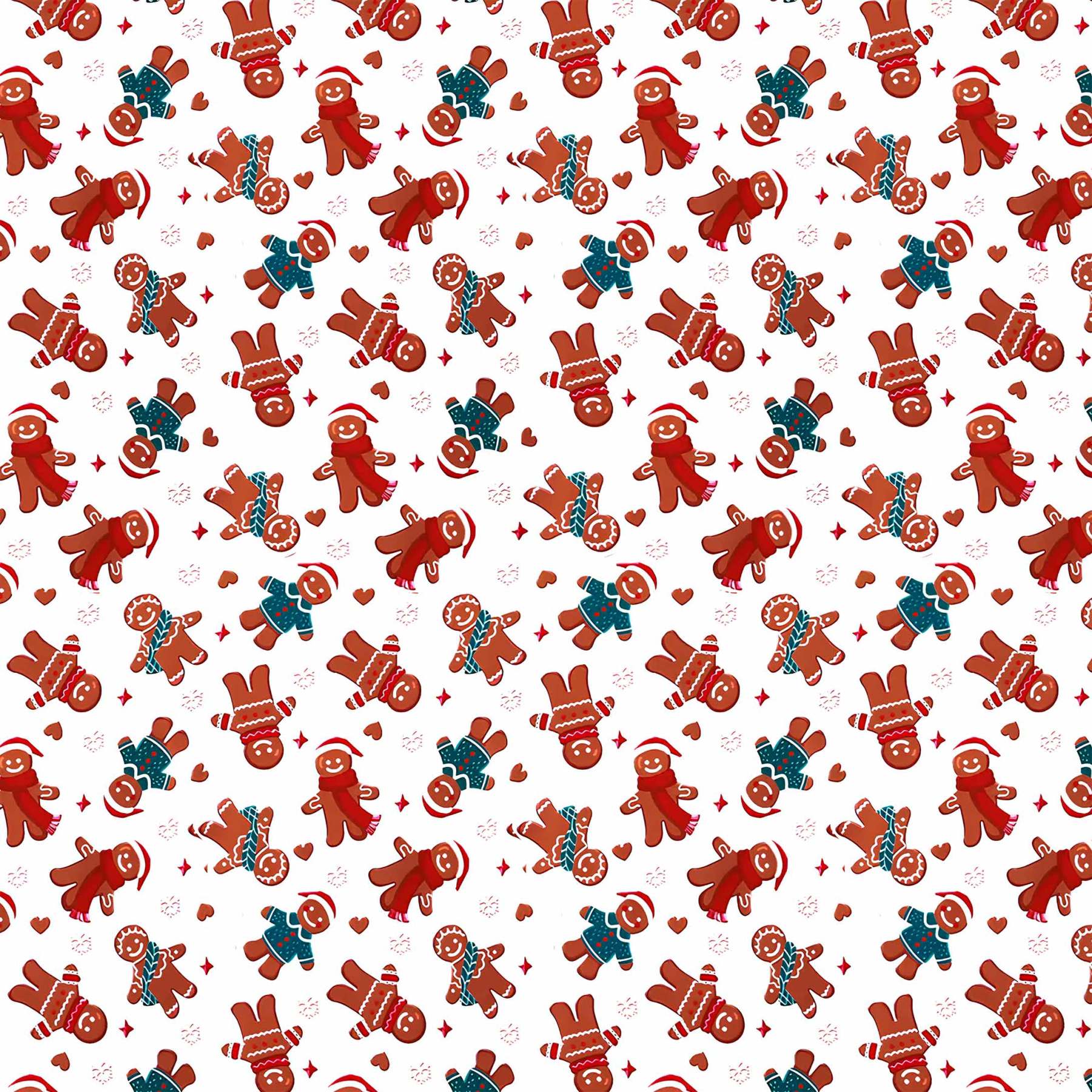 Gingerbread Man Christmas All-Over Print Short Family Matching Pajama Sets