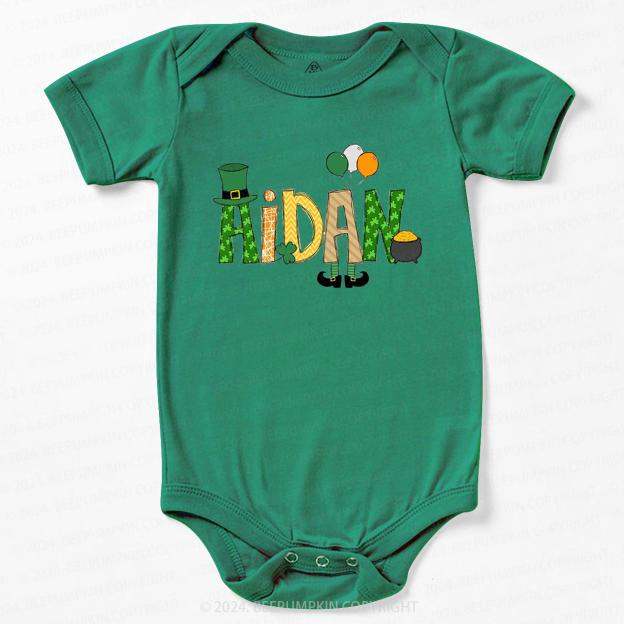 Personalized Elf St Patricks Day Baby Bodysuit Beepumpkin