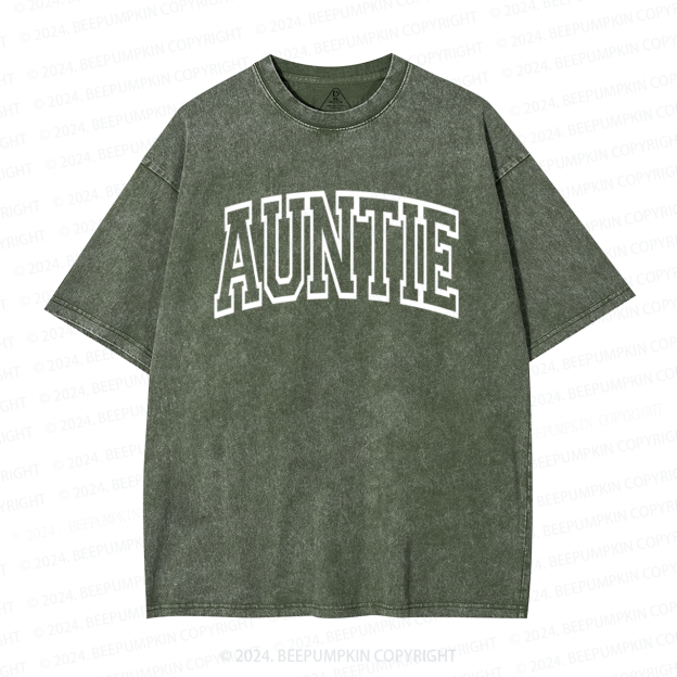 New Auntie Aunt Washed T-Shirts 