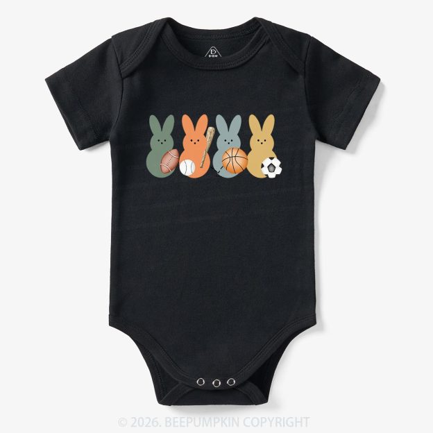 Easter Sporty Bunnies Baby Bodysuit