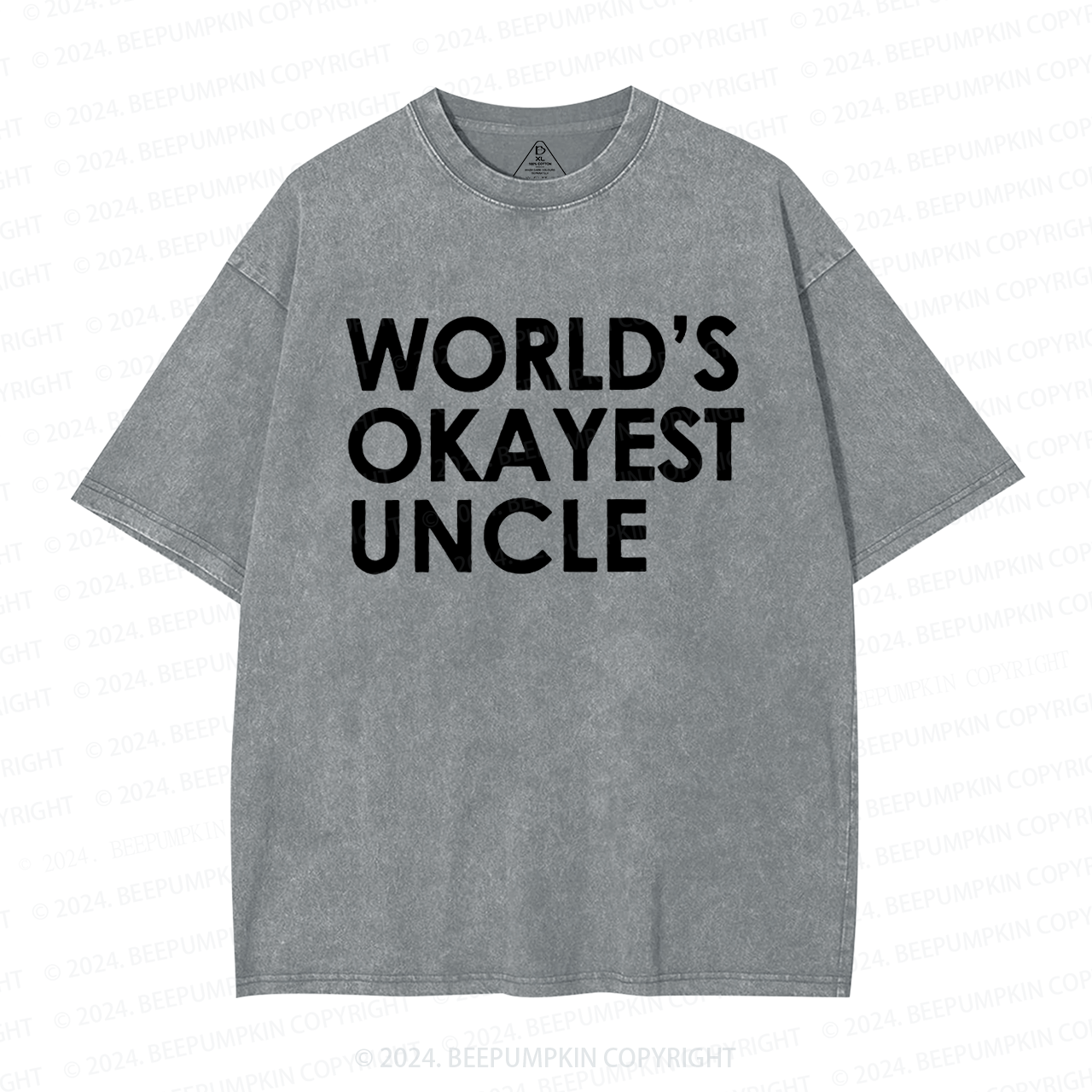 World's Okayest UNCLE Washed T-Shirts 
