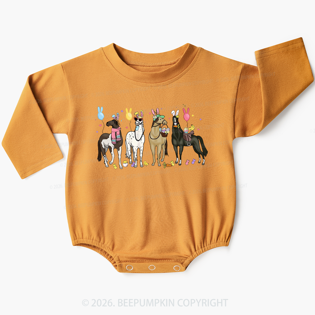 Funny Horse Easte Baby Bubble Romper