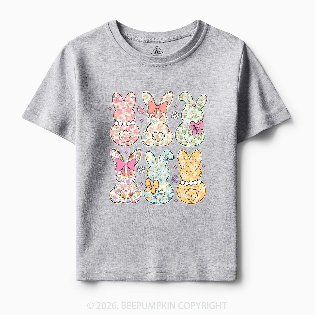 Vintage Spring Floral Bunny Bows Toddler&Kid's Tees