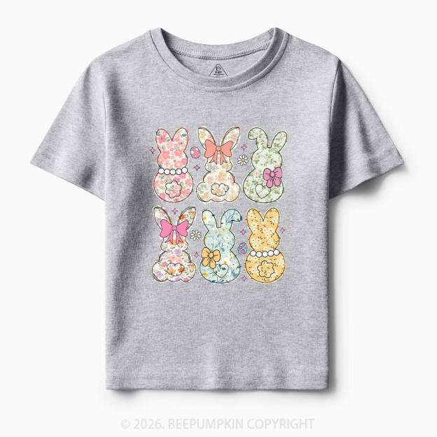 Vintage Spring Floral Bunny Bows Toddler&Kid's Tees