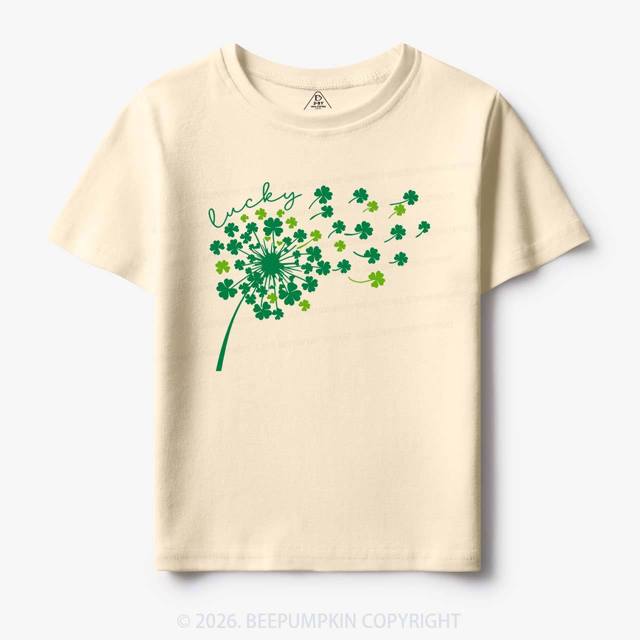 Dandelion Shamrock St. Patrick's Day Toddler&Kid's Tees Beepumpkin