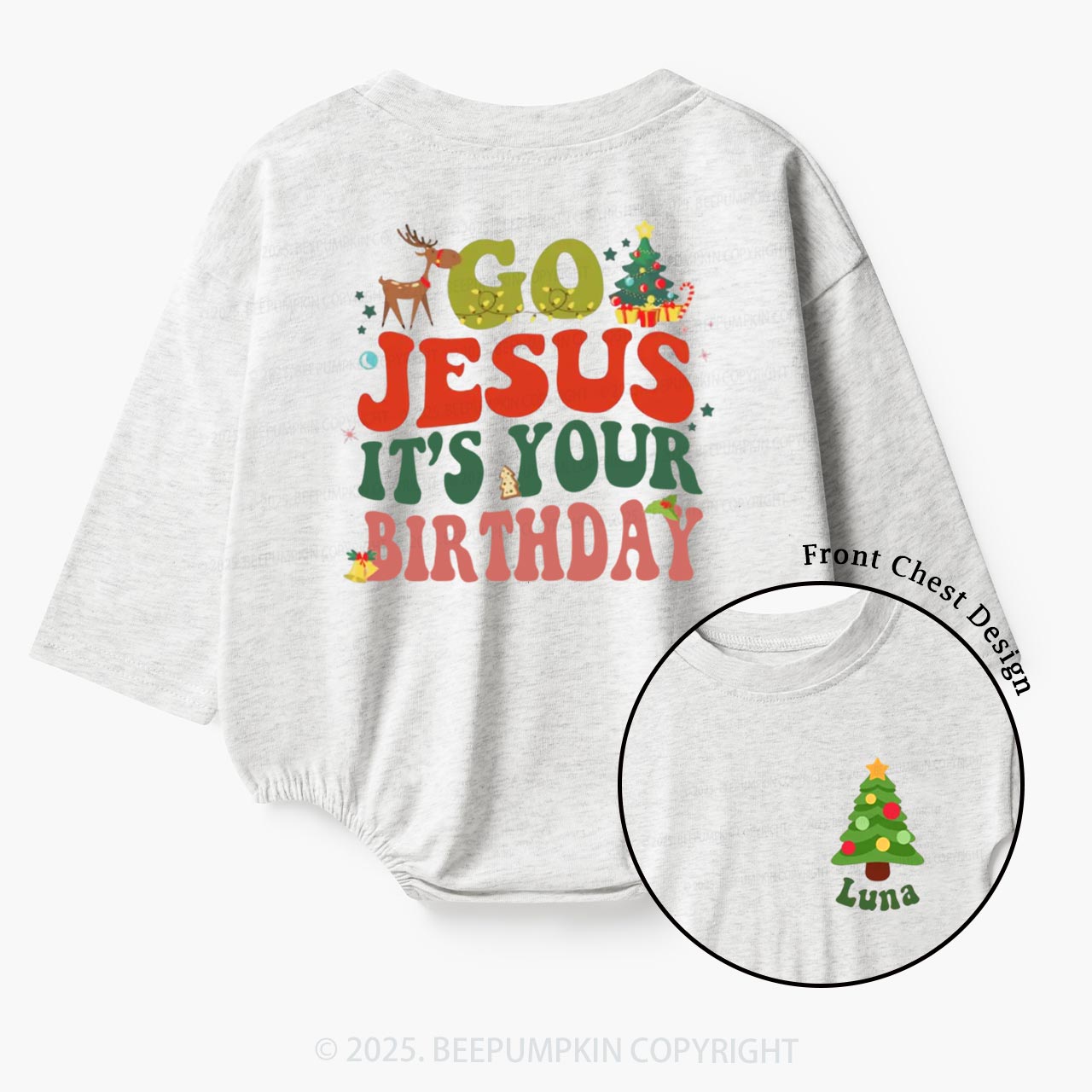 Personalized Go Jesus It's Your Birthday Baby Bubble Romper Beepumpkin
