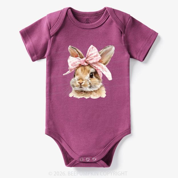 Cute Bunny with Bow Easter Bodysuit