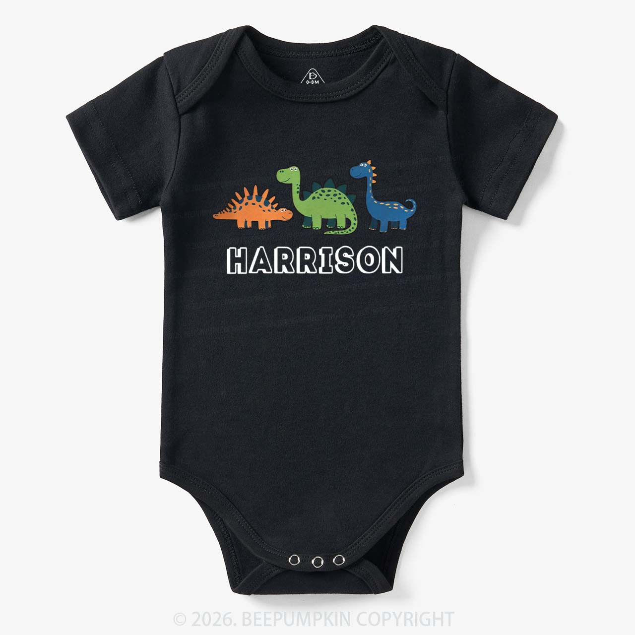 Personalized Cute Dinosaur Name Bodysuit