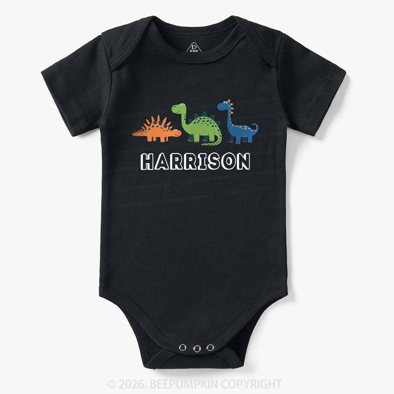 Personalized Cute Dinosaur Name Bodysuit