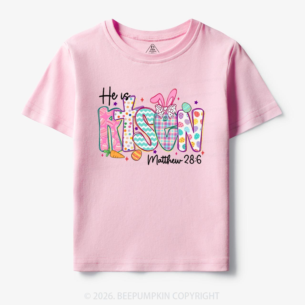 He Is Risen Christian Easter Toddler&Kid's Tees