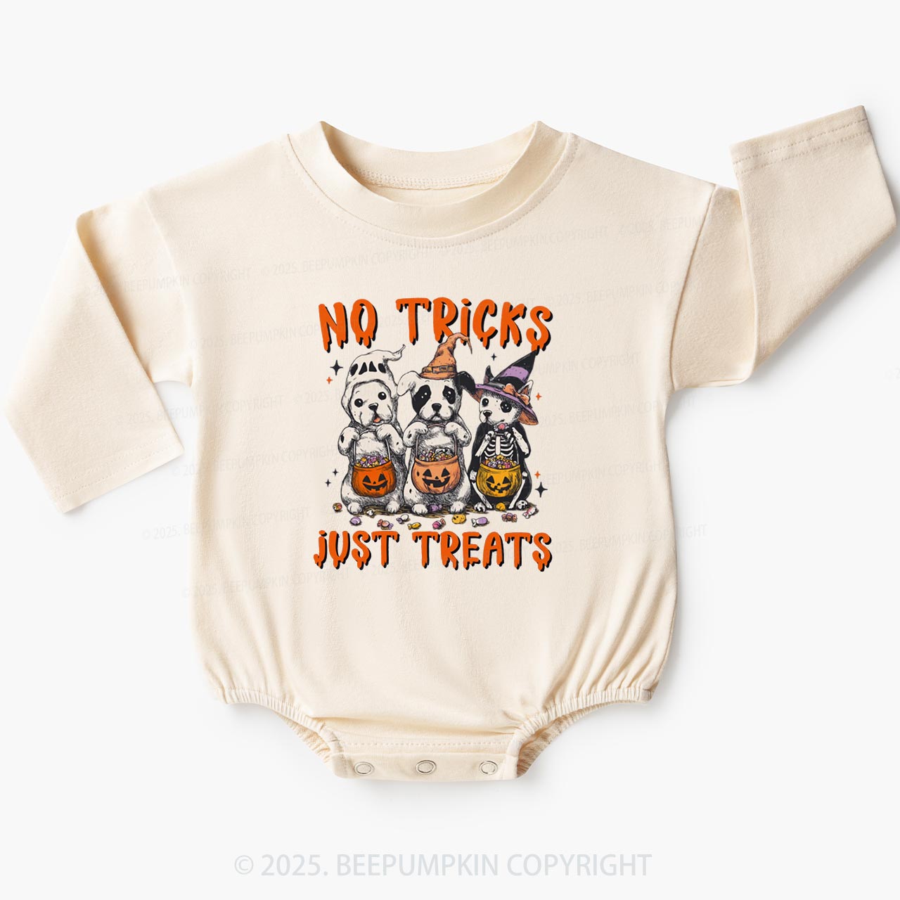 Halloween Dog Baby Bubble Romper Beepumpkin