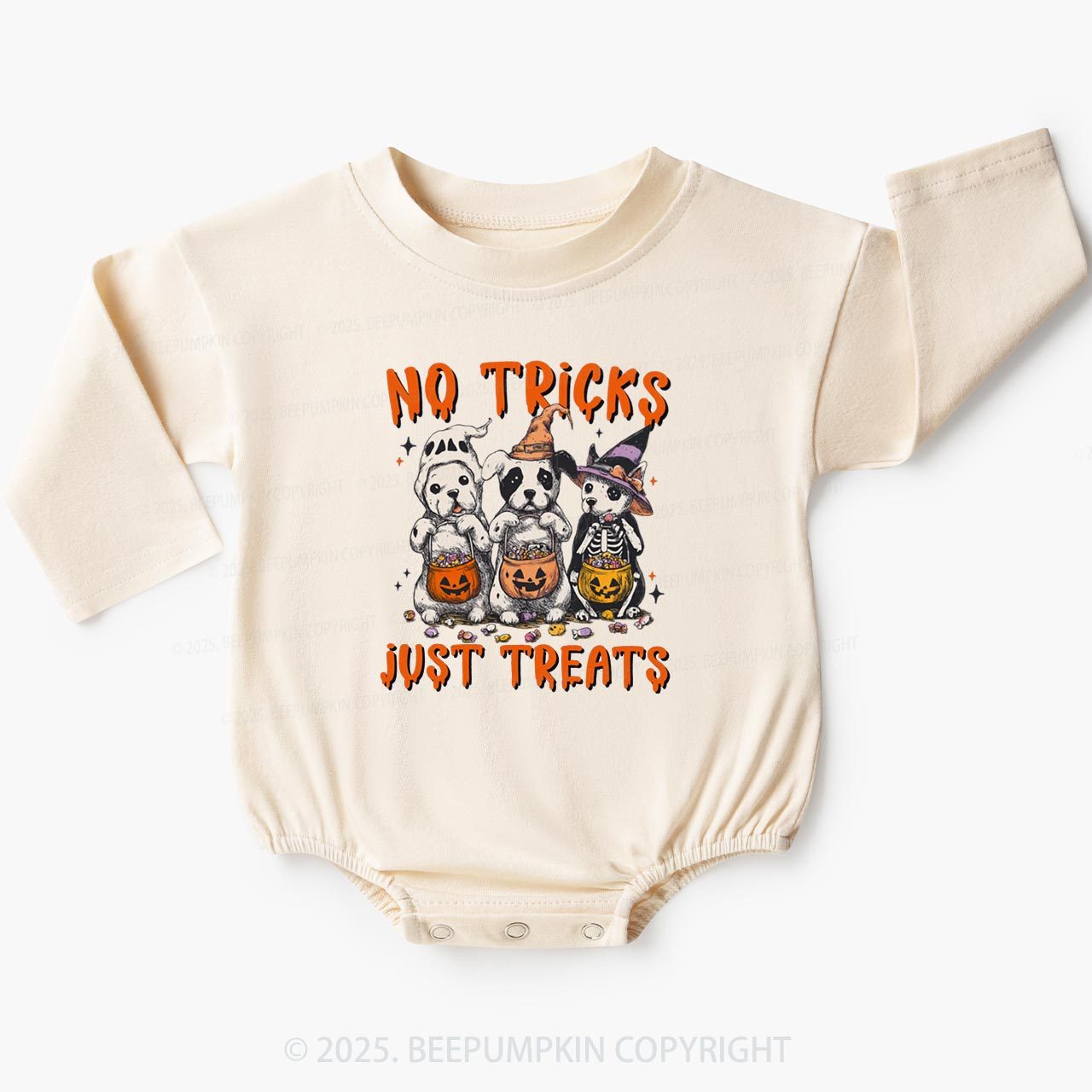 Halloween Dog Baby Bubble Romper Beepumpkin