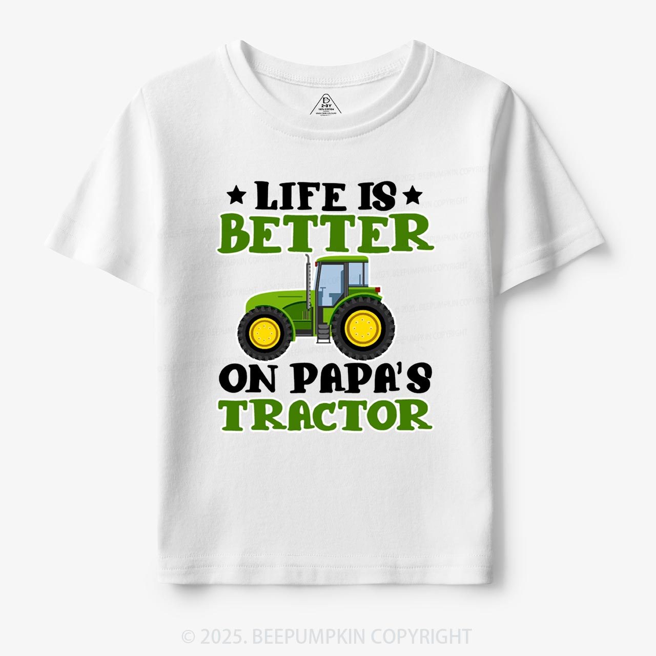 Life Is Better On Papa's Tractor Toddler&Kid's Tees Beepumpkin