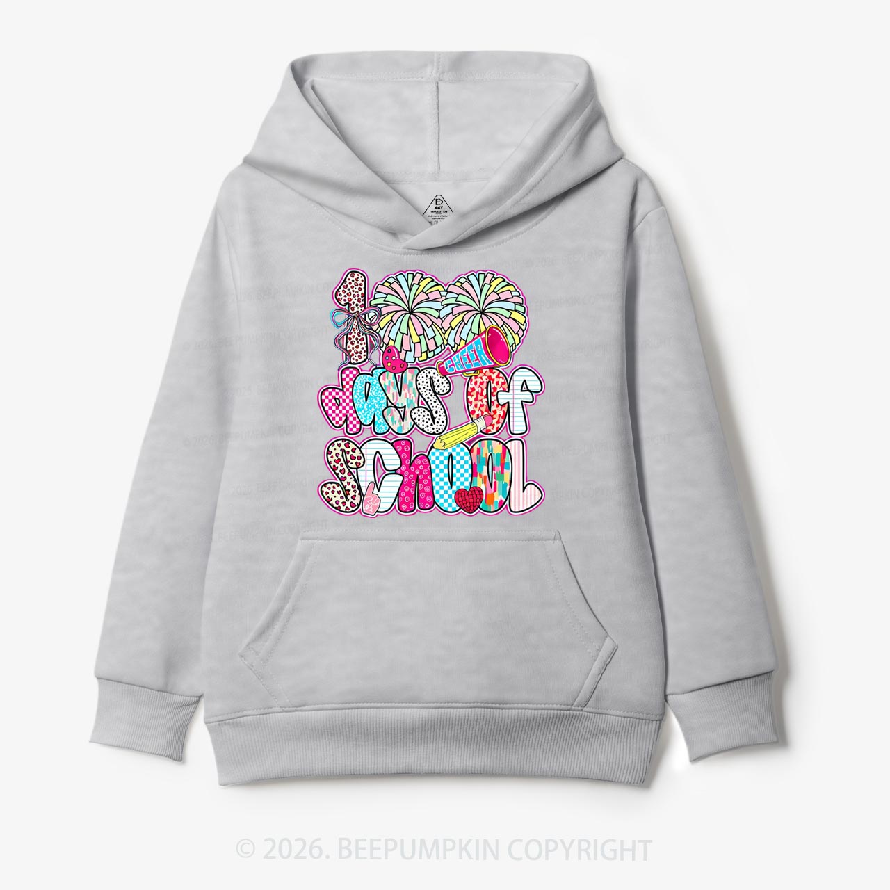 Cheer For 100 Days Pom Pom School Spirit Toddler&Kid's Hoodies