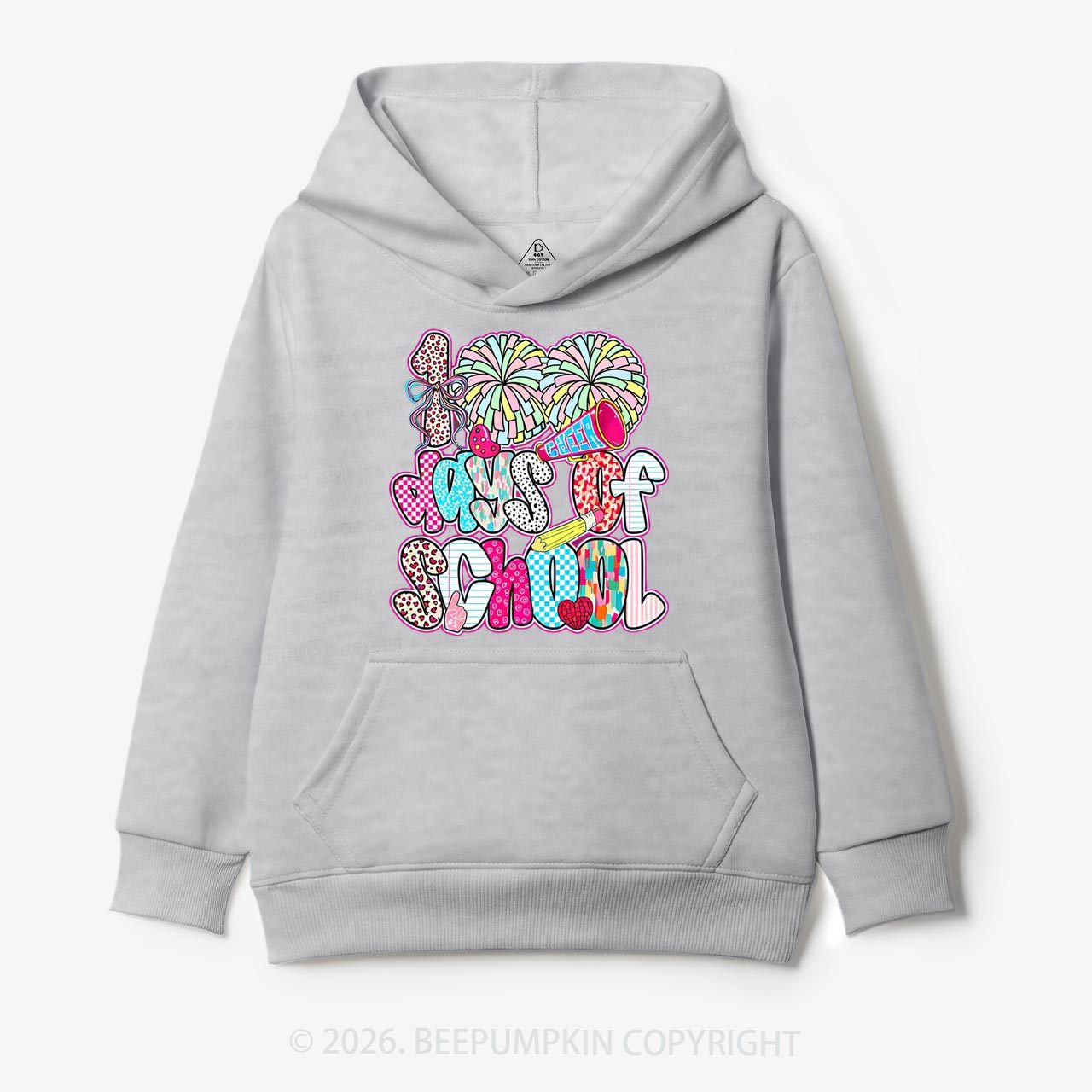 Cheer For 100 Days Pom Pom School Spirit Toddler&Kid's Hoodies
