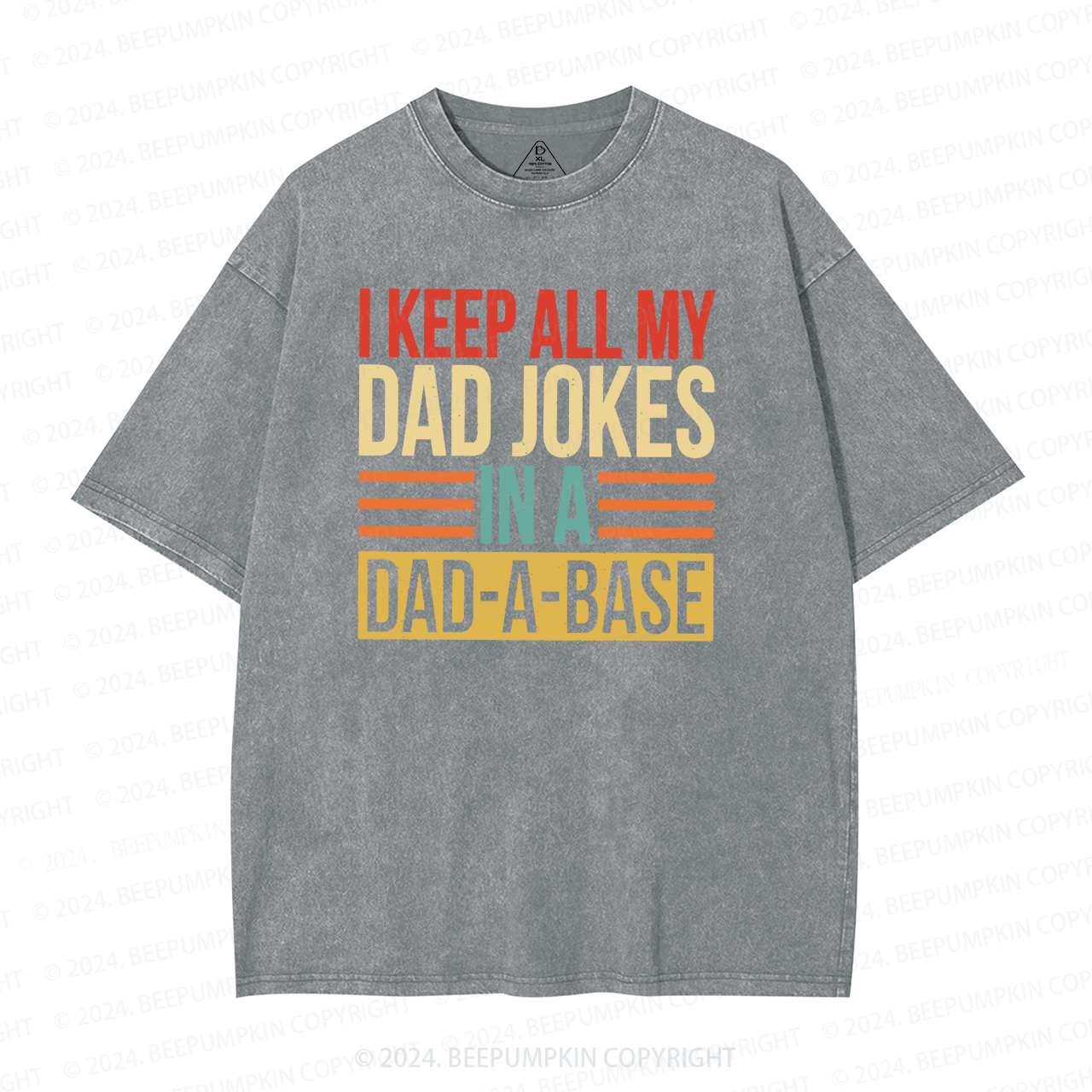 I Keep All My Dad Jokes In A Dad A Base Dad Washed T-Shirts 