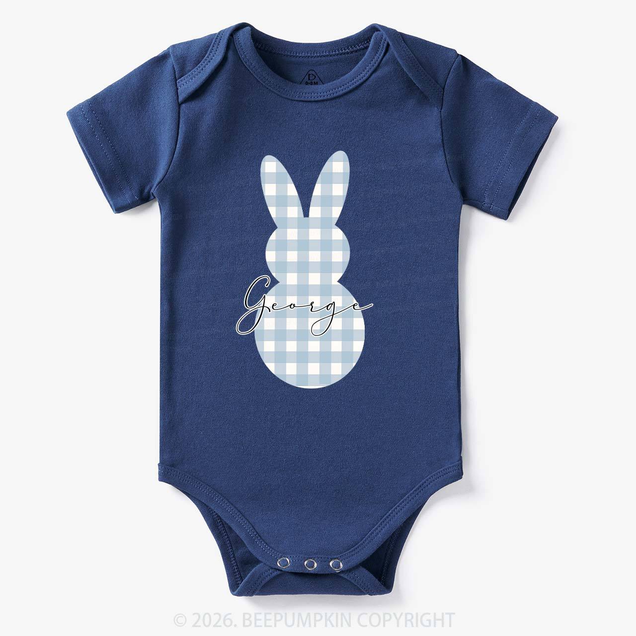 Personalised Easter Petit Gingham Bunny Bodysuit