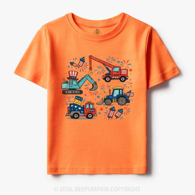 4th of July Construction Patriotic Truck Toddler&Kid's Tees