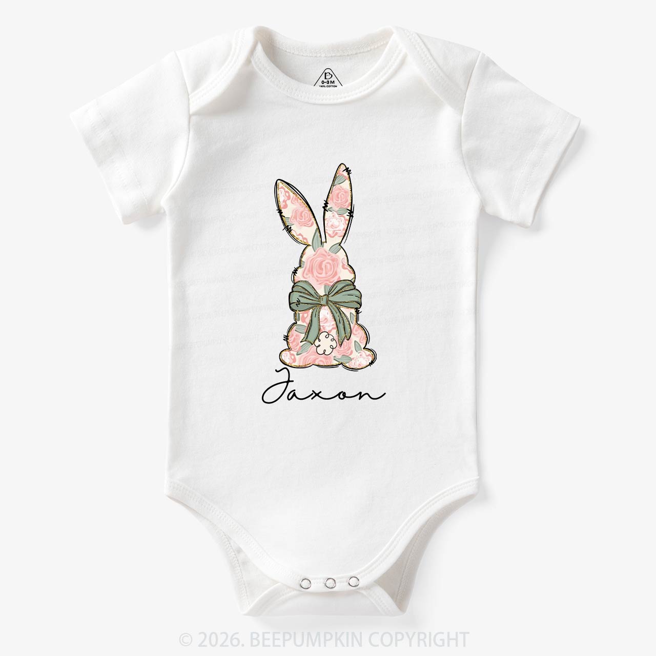 Personalized Floral Easter Bunny Bodysuit
